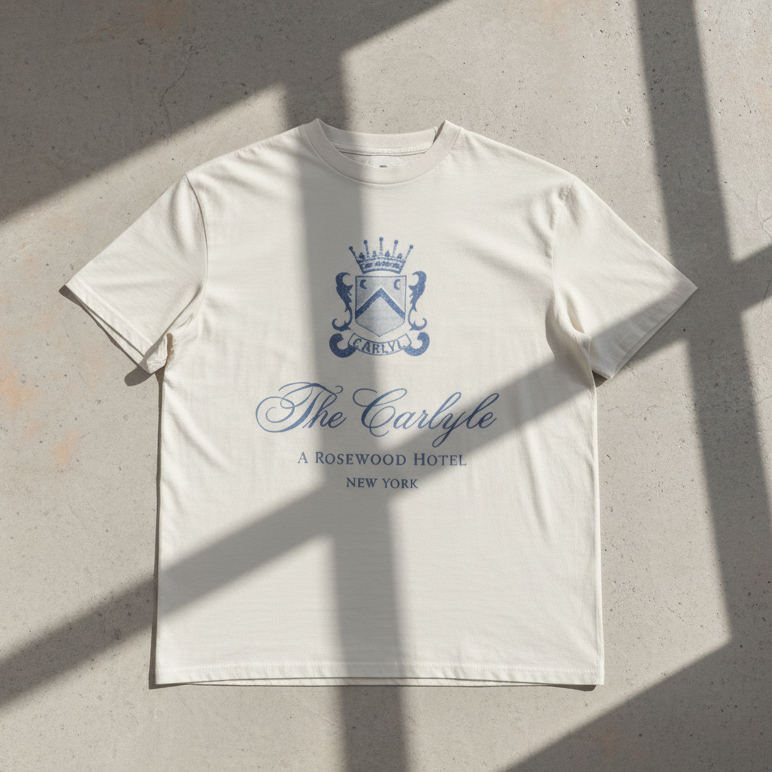90's The Carlyle New York Rare Washed White T-Shirt